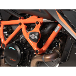 1390 SUPER DUKE R / EVO (2024-) ✓ Pare carters Orange Hepco-Becker avec tampons de protection