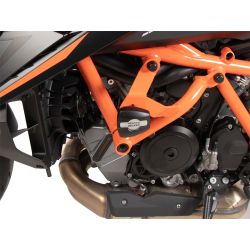 1390 SUPER DUKE R / EVO (2024-) ✓ Pare carters Orange Hepco-Becker avec tampons de protection